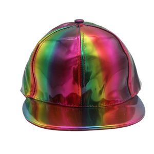 Nueva Gorra de Béisbol de 6 Paneles con Diseño Degradado de Color, Estilo Europeo Americano, Reflectante, de Cuero <span class=keywords><strong>Láser</strong></span>, para Moda y Protección Solar - Product Image 2