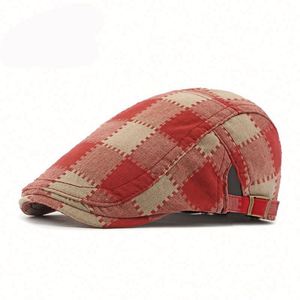 High Quality Men's Fashion Retro Gatsby Plaid Ivy <b>Cap</b> for Men <b>Flat</b> Ivy Herringbone Duckbill Newsboy Beret Ivy Hats - Product Image 4