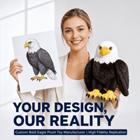 Fabricant de jouets en peluche Aigle chauve personnalisés OEM ODM Vente en gros Animal en peluche réaliste oiseau américain pour mascottes de marque et cadeaux