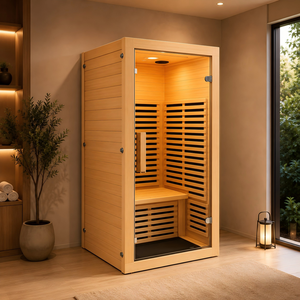 HG Custom 1 Person Indoor Infrared Dry Canadian Hemlock <b>Red</b> Cedar Wooden Room with Spot Heating for Home - Product Image 2