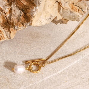Joyería Personalizada de Lujo, Collares de Acero Inoxidable, Cadena de Perlas Naturales de Agua Dulce, Collares Impermeables para Mujer - Product Image 2