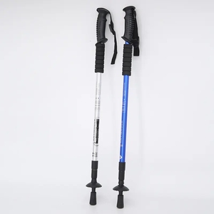 Bâtons <span class=keywords><strong>de</strong></span> trekking 3 sections haute qualité polyvalent en alliage d'<span class=keywords><strong>aluminium</strong></span> <span class=keywords><strong>carbone</strong></span> Trekking poignée droite bâtons télescopique <span class=keywords><strong>randonnée</strong></span> - Product Image 4