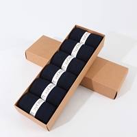 Vente en Gros Modal Hommes Robe Crew Chaussettes Confortables Bleu Marine avec Logo Personnalisé Design Classique