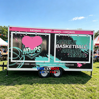 Remorque de basketball mobile multifonctionnelle, remorque alimentaire, camion de jeux pour fêtes d'enfants, remorque avec panier de basketball