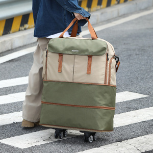 Travel Bag With Wheels Three Layer Expandable Large Capacity Shoe Compartment Spinner Wheels Leisure Travel Unisex Nylon - Product Image 1