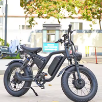 Bicicleta Eléctrica de Montaña para Adultos con Llantas Gruesas de 15Ah, Bicicleta Eléctrica con Suspensión Trasera, Bicicleta Eléctrica Urbana con Marco de Aluminio para Hombre