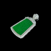 Pendentif en jadéite naturelle de type A birmane, pendentif en jadéite trapézoïdale, pendentif en jadéite unisexe, cadeau à porter au quotidien (avec NGTC)