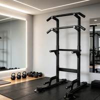 Torre de Ejercicios para Gimnasio en Casa, Estación de Dominadas y Flexiones, Marco de Acero con Agarraderas Múltiples para Entrenamiento de la Parte Superior del Cuerpo