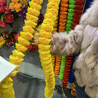 Guirlande de fleurs suspendue orange colorée de 6 pieds de long pour la décoration de mariage indien