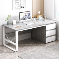 Bureau moderne minimaliste en panneaux de bois avec chaise extensible pour la maison/le bureau/la villa, couleurs et dimensions personnalisables