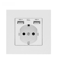 Interrupteur mural et prise de courant de haute qualité, série EU, grand panneau plat, pour la maison, produit électrique domestique