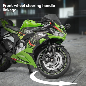 Modelo de Motocicleta de Metal Fundido a Presión a Escala 1:12 de la <span class=keywords><strong>Kawasaki</strong></span> Ninja ZX-6R, Juguete para Niños con Retroceso y Dirección en la Rueda Delantera, Modelo de Simulación Decorativo - Product Image 5