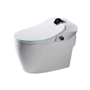 Wholesale bathroom vanity color one piece toilet kicking automatic flushing washroom smart intelligent wc toilet