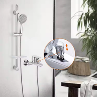 Ensemble de douche exposé par colonne de pluie de l'acier inoxydable 201 fixé au mur pour la salle de bains