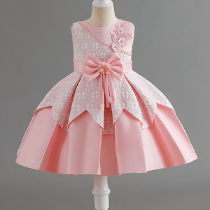Robe de princesse en satin pour bébés filles, avec fleurs, pour baptême, fête de Noël, <span class=keywords><strong>costume</strong></span> pour bébé de 1 an, anniversaire, baptême - Product Image 1