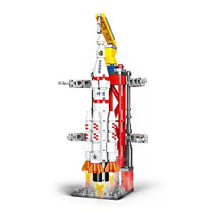 Giocattoli da costruzione aerospaziali simulati space shuttle brick blocks exploration rocket construction set