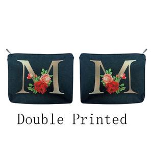 Bolsa de maquillaje personalizada con estampado de letras y flores, bolsa de cosméticos para niñas, regalos para mamá y hermana - Product Image 2