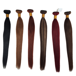 Bundel rambut Remy Brasil 8A, pewarna rambut lurus dengan efek tirai warna-warni lintas batas - Product Image 3