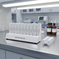 Support de détection rapide ESR blanc résistant aux produits chimiques à 10 trous pour tubes ESR de 1,28 ml et 1,6 ml