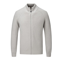 Vente en gros de vestes d'hiver pour hommes à manches longues, coupe ajustée, en tricot, avec fermeture éclair, col roulé, cardigan, manteaux, pulls pour hommes