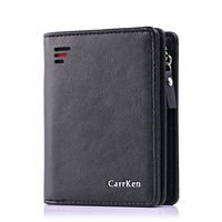 Dompet Kartu Kredit Pribadi Anti RFID Mini dengan Kantong Resleting Tipis untuk Pria Logo Kustom