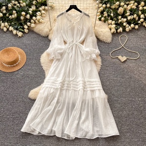 Vestidos Casuales Elegantes de Primavera 2026 para Mujer, con Mangas Farol y Cintura Ajustada - Product Image 3