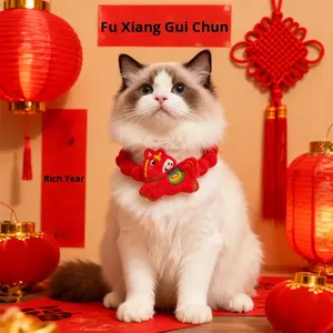 <span class=keywords><strong>Collar</strong></span> de Invierno para Mascotas con Diseño de Dibujos Animados Ecológico de Año Nuevo, Estilo Chino, Felpa, Caballito, Perro de la Suerte, Gato, Accesorios de Primavera - Product Image 4