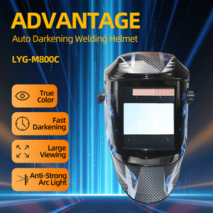 Anteojos de soldar de color verdadero con oscurecimiento automático solar, súper grandes, con 4 sensores de arco, DIN5-DIN13, para soldadura TIG, MIG, MMA y rectificado, con llama azul - Product Image 2