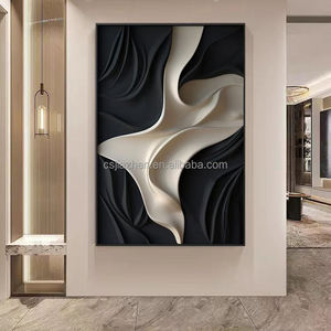 Commercio all'ingrosso di grandi dimensioni minimalista <span class=keywords><strong>arte</strong></span> da parete Offwhite e nero 3d Vision Board divano sfondo parete appesa in legno decorazione della parete - Product Image 4