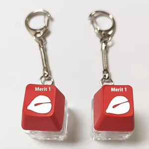 तनाव राहत खिलौने ऐक्रेलिक इलेक्ट्रॉनिक चमकदार वर्ग कुंजी परीक्षण स्विच एनीमे कस्टम कीबोर्ड कीचेन - Product Image 4