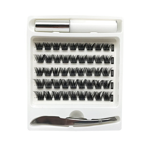 Kit de Extensiones de Pestañas Individuales con Aplicador de Sellado de Pestañas de Pelo Sintético Hecho a Mano, Pestañas Precortadas de 10-16mm, Tira Completa DIY - Product Image 3