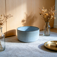 Ensemble de 16 assiettes et bols en céramique sans plomb, compatibles micro-ondes, série Ocean, design moderne minimaliste, vaisselle de cuisine
