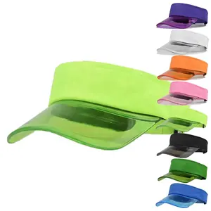 Sombreros de visera de sol personalizados de plástico ajustable multicolor Nuevo Logotipo de diseño personalizado Deportes al aire libre visera de mujer sombreros de sol