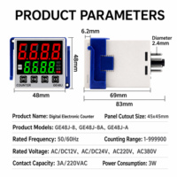 Compteur LED industriel 1-999900, haute fréquence, comptage ascendant/descendant avec bouton de réinitialisation, fonction de mémoire et de comptage par capteur