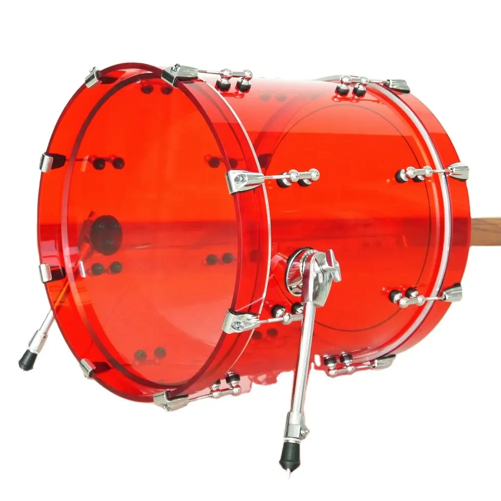 Custom acrylic kick bass Drum floor tom drum with Tube Lugs