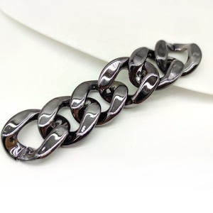 高品質 UV電気メッキ カラーアクリルチェーン 35*40MM バッグチェーンリンク プラスチック製スリッパ ウエストチェーン アクセサリー - Product Image 3