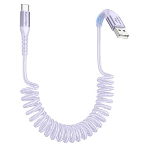 สายชาร์จข้อมูล USB C แบบถักไนลอน SUNGUY รุ่นสั่งทำพิเศษจากคลังสินค้า DE สายชาร์จเร็วแบบยืดหดได้ สำหรับตลาด EU - Product Image 1