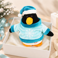 Peluche pingouin mignon avec chapeau, motif flocon de neige hivernal, idéal pour Noël, cadeau parfait