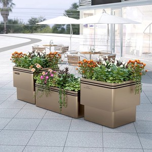 Custom Made Large Heavy Duty <strong>Outdoor</strong> <strong>Planters</strong> Durable Steel Flower Trough for Garden Streets Commercial Grade <strong>Metal</strong> <strong>Planters</strong> - Product Image 5
