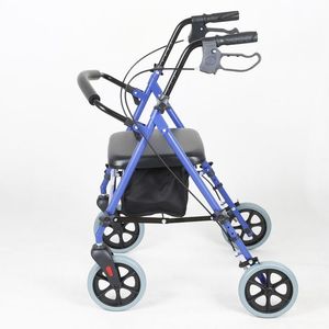 Andador de aluminio ligero Rollator adultos Knock pequeño embalaje cúbico ahorrar altura ajustable plegable parálisis Cerebral personas mayores - Product Image 1