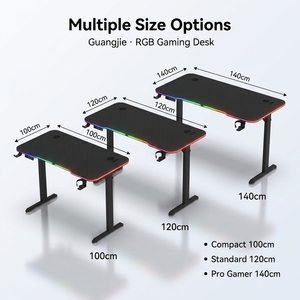 Scrivania da Gaming in Metallo con Luci LED RGB, Design Estensibile, Postazione Ergonomica per Giocatori, <span class=keywords><strong>Tavolo</strong></span> per Computer - Product Image 4