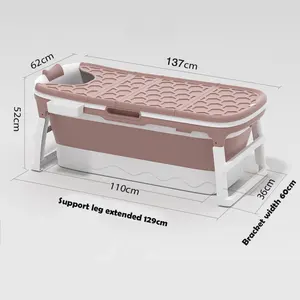 1.37m大人用バスバレル折りたたみ式バスタブ家庭用バスバレル大人用厚手のプラスチック製バスタブ全身子供用バスタブ