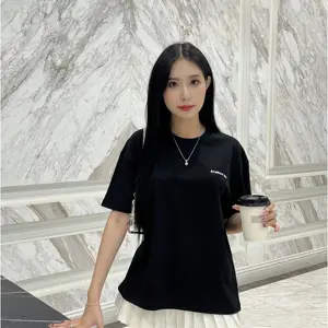 准备发货黑白t恤2024时尚女性送货100% 亚麻贴牌休闲越南制造商定制