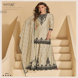 Última tendencia Ropa étnica de moda de alta calidad Chinon Salwar Traje Bordado Trabajo Mujer Moda Fabricante - Product Image 1