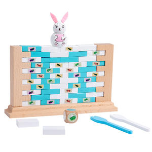 Torre de bloques de construcción de equilibrio de caída humana VS de madera personalizada para niños, juguetes educativos de aprendizaje apilables para niños y adultos - Product Image 1