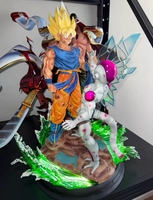 Estatua GK de Dragon Ball Z, Goku vs Frieza, Coleccionable de Anime para Fans, Resina con Luces LED, Escala 1/6, Pieza Perfecta para Exhibición