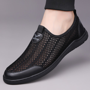 Zapatos Casuales de Malla Transpirable para Hombre, Negros, con Suela Suave y Ligera, para Caminar - Product Image 1