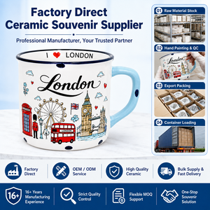 Tazas de Cerámica de 11 oz con Diseño de Big Ben, Londres, Reino Unido, Souvenir, Taza de Café de Cerámica para Camping con Borde Personalizado, OEM, ODM, Venta al Por Mayor - Product Image 6