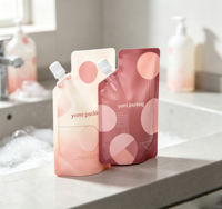 Sachet Doypack Personnalisé Imprimé 500ml pour Lessive, Pochette à Bec Verseur, Emballage Compressible pour Shampoing, Recharge de Savon Liquide pour les Mains