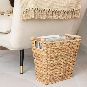 Boho Style Seagrass Wicker Water Hyacinth Waste <b>Basket</b> Eco Friendly Bathroom Office Organizer Bin Direct Vietnam Supplier - Product Image 3